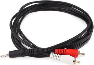 Monoprice 665 6ft 3.5mm Stereo Plug/2 RCA Plug Cable - Black
