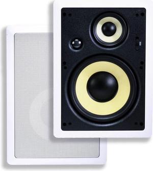 Monoprice 3-Way Aramid Fiber In-Wall Speakers - 8 Inch (Pair) Titanium Silk Dome Tweeters - Caliber Series