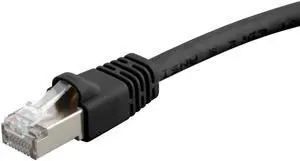 Monoprice Cat6A Ethernet Patch Cable - 0.5 Feet - Black | Network Internet Cord - RJ45, 550Mhz, STP, Pure Bare Copper Wire, 10G, 26AWG