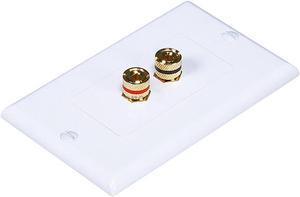 Monoprice High Quality Banana Binding Post Two-Piece Inset Wall Plate For 1 Speaker | Coupler Type