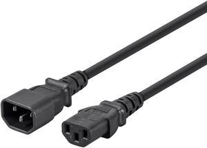 Monoprice 1.5ft 16AWG Power Extension Cord Cable w/ 3 Conductor PC/Mon, 13A (IEC-320-C14 to IEC-320-C13)