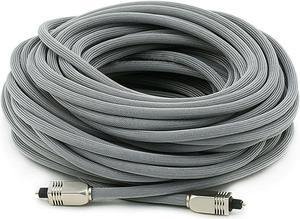 Monoprice Digital Optical Audio Cable - 75 Feet - Gray | Premium S/PDIF (Toslink) Heavy Duty Mesh Jacket, Metal Connector Heads, for Play Station, Xbox one, Home Theater & More