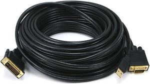 Monoprice 50ft 28AWG VGA & USB (A Type) to M1-D (P&D) Cable - Black