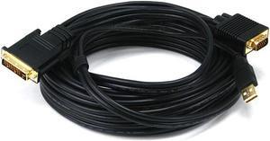 Monoprice 25ft 28AWG VGA & USB (A Type) to M1-D (P&D) Cable - Black