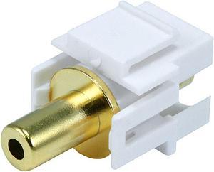 Monoprice 3.5mm TRS Stereo Female/Female Coupler Keystone Jack, Flush Type - White