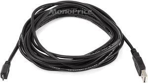 Monoprice USB Cable - 15 Feet - Black | Micro USB / Micro-B 2.0 A Male to 5pin Male 28/28AWG compatible with Samsung Galaxy , Note , Android, LG , HTC One,Nexus, Tablets and More!