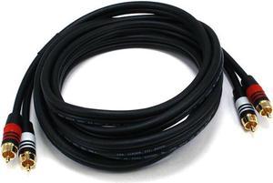 Monoprice 10ft Premium 2 RCA Plug/2 RCA Plug M/M 22AWG Cable - Black