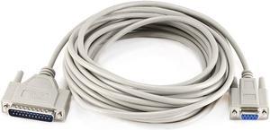 Monoprice 25ft Molded Null Modem DB9 Female to DB25 Male Cable