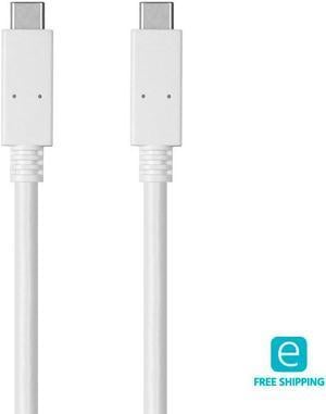 Monoprice USB C to USB C 3.1 Gen 1 Cable - 2 Meters (6.6 Feet) - White | 5Gbps, 3A, 30AWG, Type C, Compatible with Xbox One / PS5 / Switch / iPad / Android and More - Essentials Series