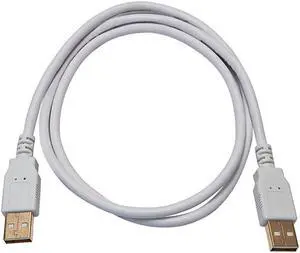 Monoprice USB 2.0 Cable - 3 Feet - White | USB Type-A Male to USB Type-A Male, 28/24AWG, Gold Plated, 480 Mbps