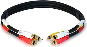 Monoprice RCA Coaxial Composite Video and Stereo Audio Cable, 1.5ft