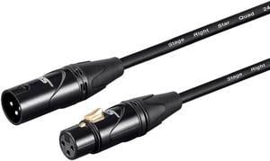 Monoprice Starquad XLR Microphone Cable - 35 Feet - Black | XLR-M to XLR-F, 24AWG, Optimized for Analog Audio - Gold Contacts - Stage Right Series