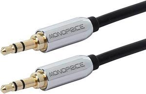 monoprice 109766 10feet 3.5mm stereo male to 3.5mm stereo male gold plated cable for mobile, black