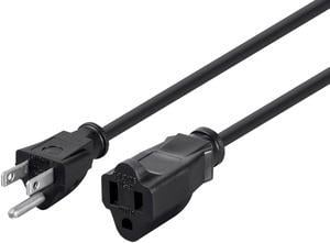 Monoprice 3-Prong  Extension Cord - 6 Feet - Black | NEMA 5-15P to NEMA 5-15R, 16AWG, 13A