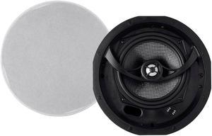 Monoprice Alpha 2-Way Ceiling Speakers - 6.5 Inch (Pair) Carbon Fiber, Paintable Magnetic Grille, Louder with Less Power