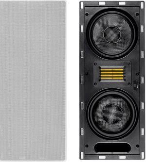 Monoprice 3-Way Carbon Fiber In-Wall Column Speaker - 6.5 Inch With Ribbon Tweeter (Each) - Amber Series