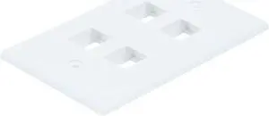 Monoprice 4-Hole 1-Gang Keystone Wall Plate - White