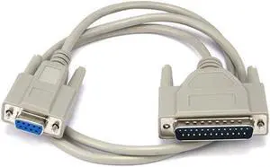 Monoprice AT Modem DB9F/DB25M Molded Cable - 3 Feet, For PC Mac Serial Device