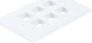 Monoprice 6-Hole 1-Gang Keystone Wall Plate - White