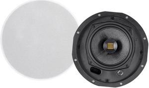 Monoprice Amber 2-Way Carbon Fiber Ceiling Speakers - 6.5 Inch With Magnetic Grille And Ribbon Tweeter (Pair)