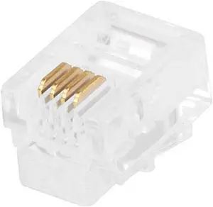 Monoprice 50-pcs RJ11 6P4C Plug for Flat Stranded Cable