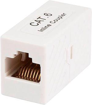 Monoprice 8P8C RJ45 Cat6 Inline Coupler - White, For Linking Two CAT6 Ethernet Cable