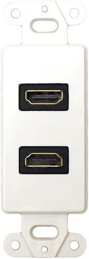 Monoprice Décor Wall Plate Insert with Dual 90-degree HDMI Connectors, White