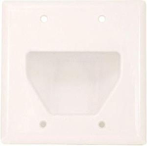 Monoprice 2-Gang Recessed Low Voltage Cable Wall Plate - White Monoprice 2-Gang Recessed Low Voltage Cable Wall Plate - White