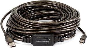 Monoprice USB 2.0 Cable - 49 Feet - Black | USB Type-A to USB Type- B, Active, 28/24AWG