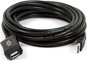 Monoprice USB 20 Extension Cable  16 Feet  Black  USB TypeA Male to TypeA Female Active 2028AWG Repeater Kinect  PS3 Move Compatible