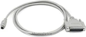 Monoprice 6ft MDIN8 Male to DB25 Male Mac+/Imagewriter I Cable - Beige