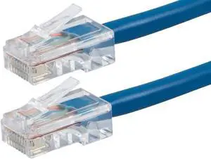 Monoprice Cat6 Ethernet Patch Cable - 0.5 Feet - Blue | Network Internet Cord - RJ45, Stranded, 550Mhz, UTP, Pure Bare Copper Wire, 24AWG - Zeroboot Series
