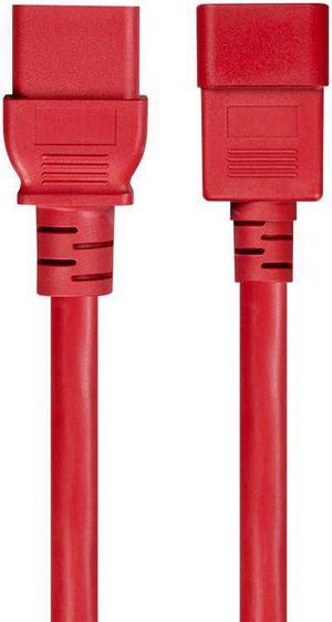 Monoprice 14AWG Power Cable / Cord - 6ft - Red for PDU 15A (IEC 60320 C13 to IEC 60320 C20)