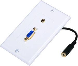 Monoprice Gold Plated SVGA + 3.5mm Stereo Audio Coupler Wall Plate Monoprice Gold Plated SVGA + 3.5mm Stereo Audio Coupler Wall Plate