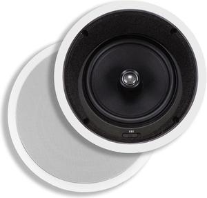 Monoprice Caliber 2-Way Aramid Fiber In-Ceiling Speakers - 8 Inch With Titanium Tweeters and 15 Angled Drivers (Pair)