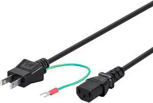Monoprice Power Cord Cable - 6 Feet - Black | 18AWG Japanese JIS C 8303 Male to C13 Female with Ground Wire