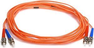 Monoprice Fiber Optic Cable - 5 Meter - Orange | ST/ST, UL, 62.5/125 Type, MultiMode, Corning, OFNR Jacket (Optical Fiber, Non-conductive, Riser)