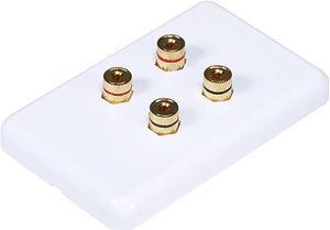 Monoprice High Quality Banana Binding Post Wall Plate For 2 Speaker - Coupler Type