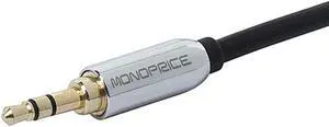Monoprice 6ft Designed for Mobile 3.5mm Stereo Male to RCA Stereo Male (Gold Plated) - Black