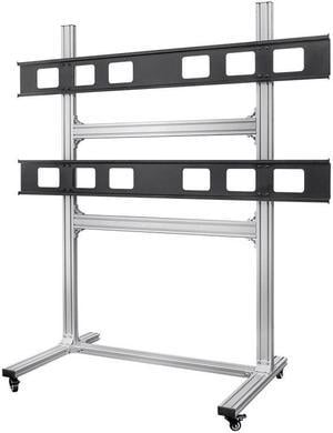 Monoprice Commercial Series 2x2 Video Wall Mount Bracket System Rolling Display Cart with Micro Adjustment Arms For LED