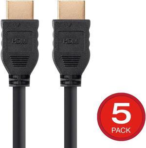 Monoprice HDMI Cable - 5 Feet - Black (5 Pack) No Logo, High Speed, 4K@60Hz, HDR, 18Gbps, YCbCr 4:4:4, 32AWG, CL2, Compatible with UHD TV and More - Commercial Series