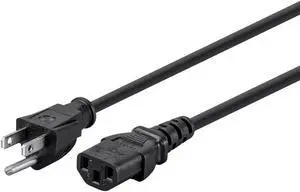 Monoprice 3-Prong Power Cord - 3 Feet - Black (6-Pack) NEMA 5-15P to IEC 60320 C13, 16AWG, 13A, Works With Most Pcs, Monitors, Scanners, and Printers