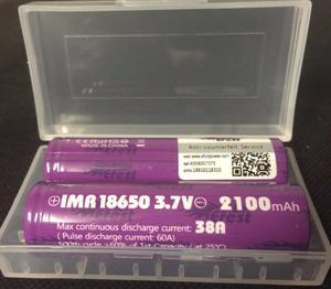 "2" Efest 18650 IMR 2100mAh 38A Battery Flat Top, Purple