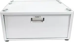 Equator Laundry Pedestal with Drawer in White