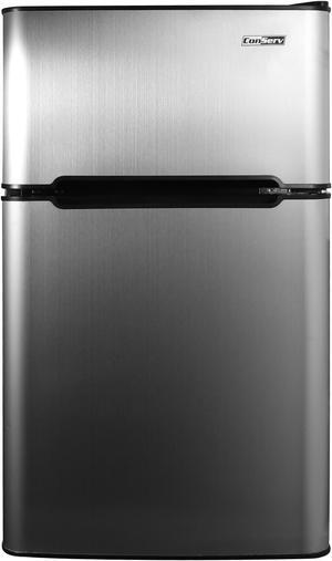 ConServ 3 cu.ft 2 Door Mini Freestanding Refrigerator with Freezer in Stainless