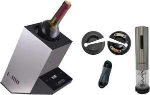 Equator Single Bottle Chiller Wine-Champagne-Water Stainless 110V AC/12V DC with Wine Bottle Opener