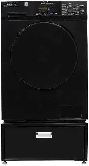 Equator All-in-One Washer Dryer VENTED-DRY 30% FASTER than Condense 15lb 110V + Pedestal