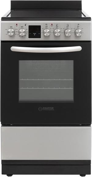 Equator 20" Electric Cooking Range 4 Ceramic Burner CONVECTION OVEN+AIR FRYER SS