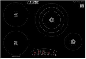 Equator 30" Electric Any Cookware Compatible Induction+Ceramic 4 Burner Cooktop 9 Power 220V