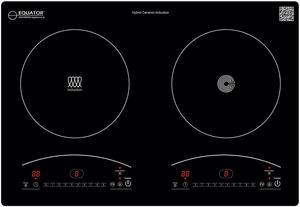 Equator 20" Electric Any Cookware Compatible Induction+Ceramic 2 Burner Cooktop with 9 Power 110V